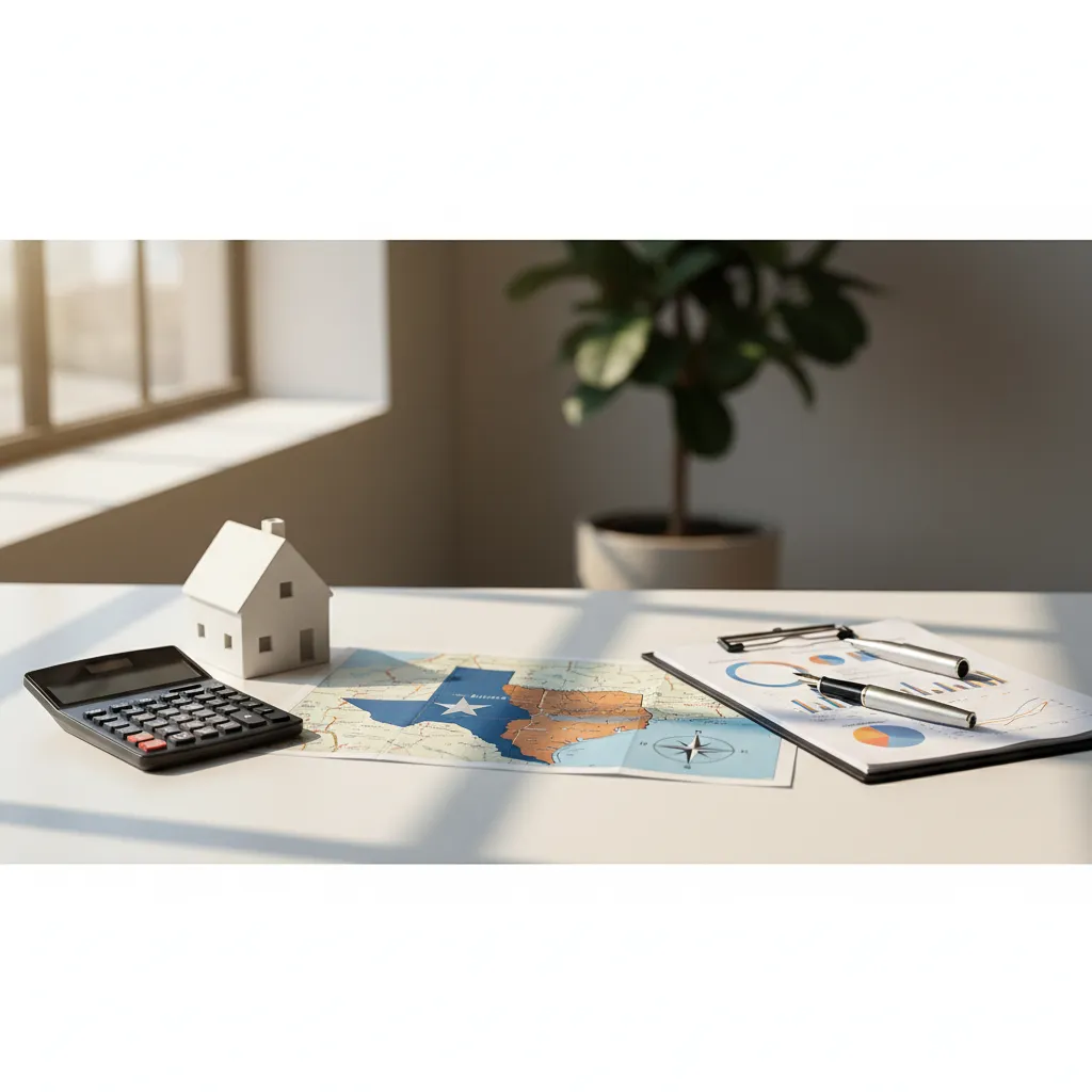 Cost of Living calculator concept for Austin Texas with financial planning elements