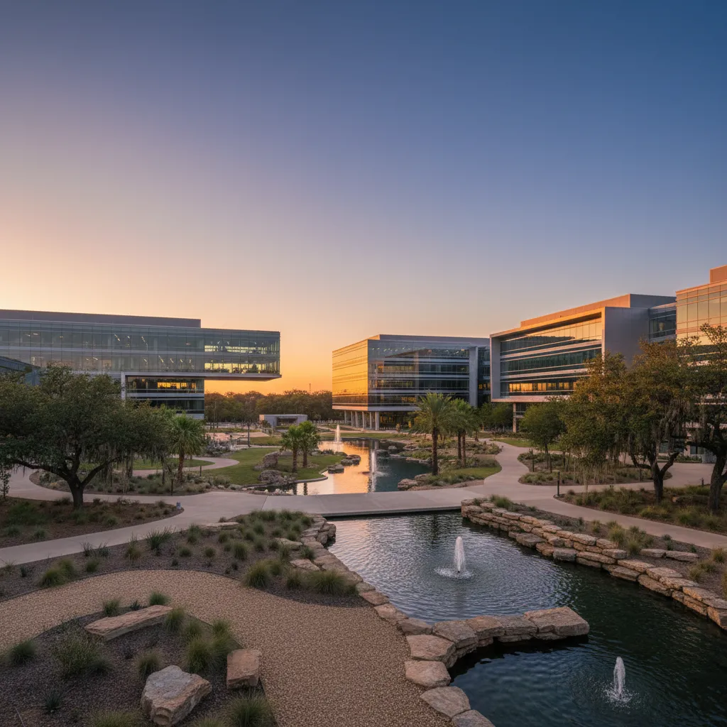 NI (Emerson) in Austin — Test & Measurement Technology corporate campus with modern office architecture
