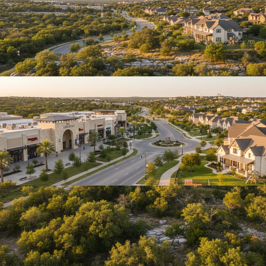 Bee Cave neighborhood in Austin Texas showing local streetscape and community character