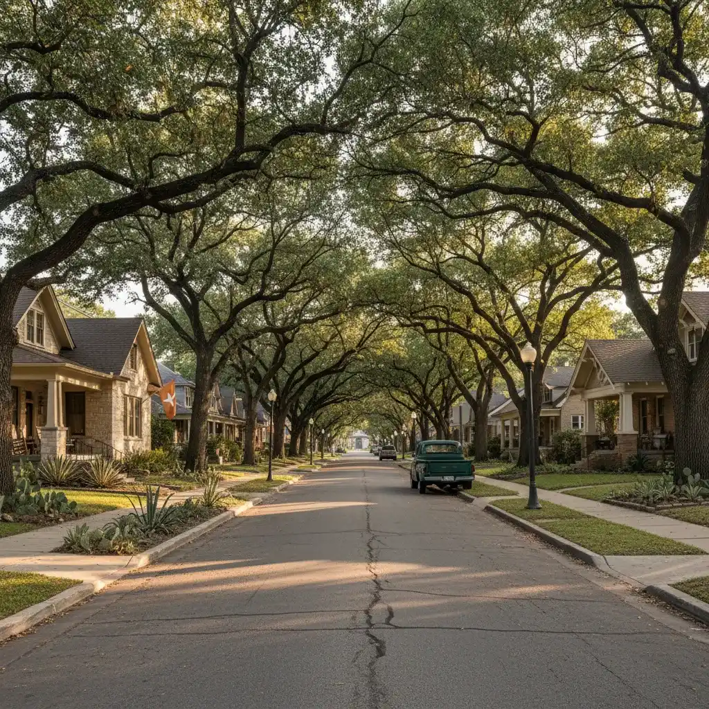 Hyde Park neighborhood in Austin Texas showing local streetscape and community character