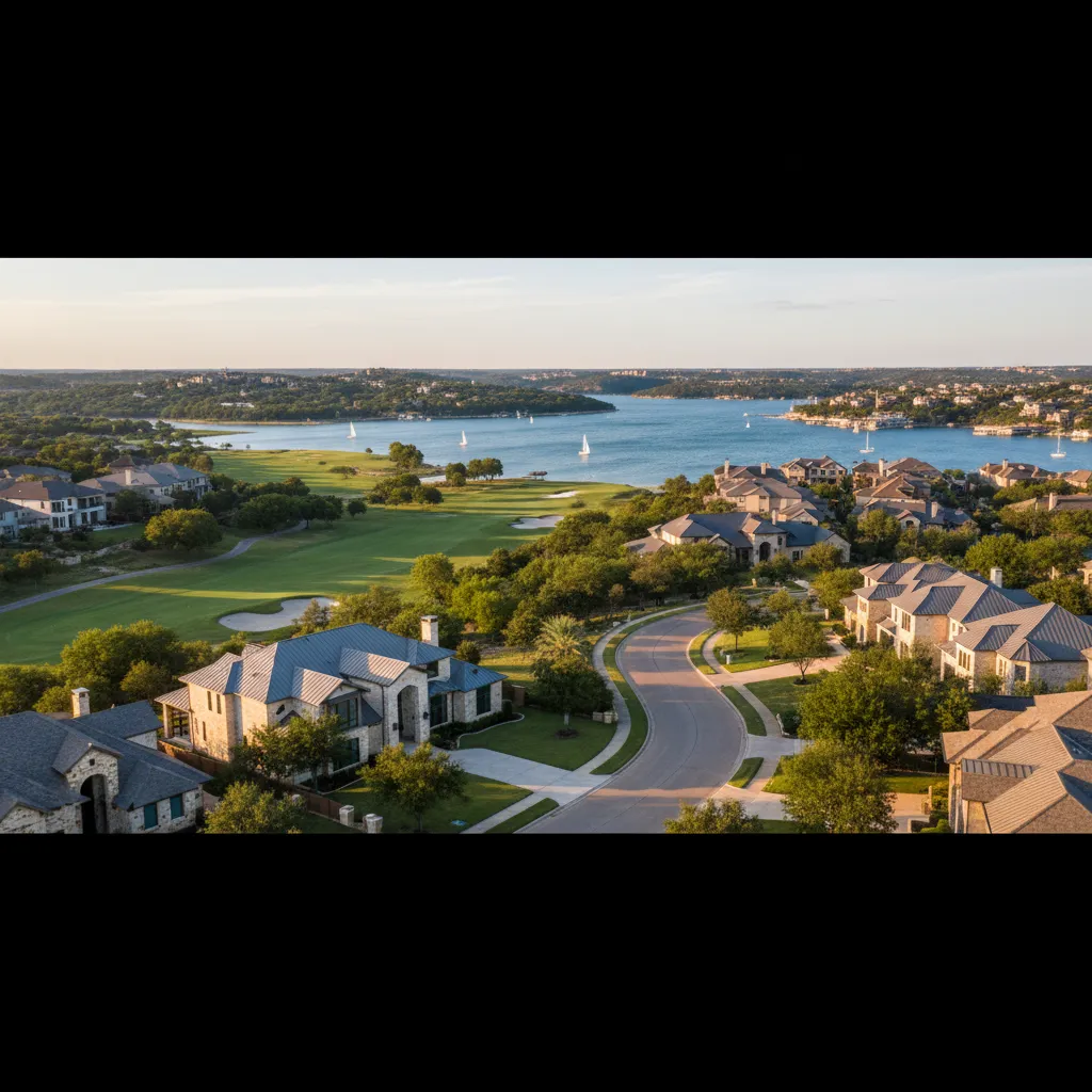 Lakeway neighborhood in Austin Texas showing local streetscape and community character
