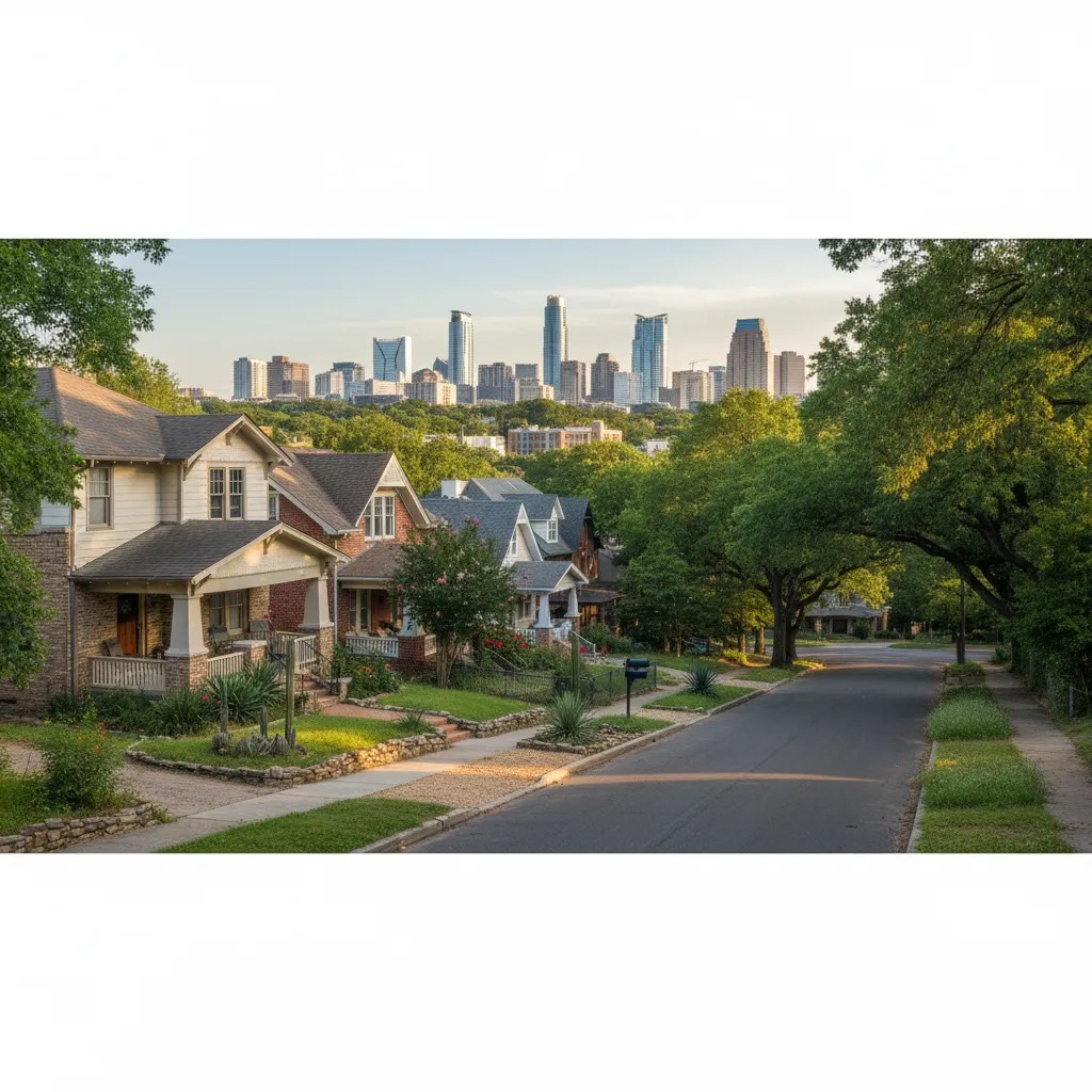 Travis Heights neighborhood in Austin Texas showing local streetscape and community character
