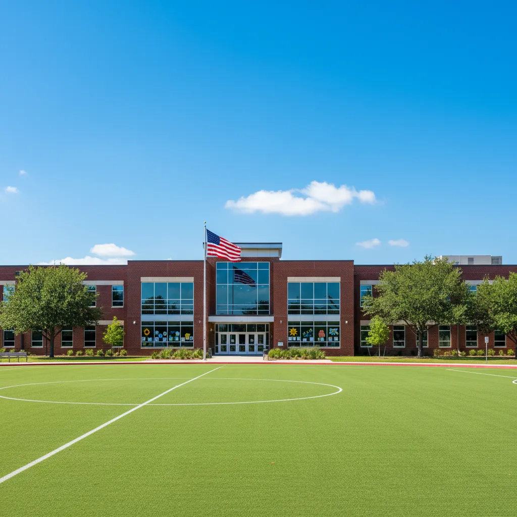 Del Valle Independent School District — school district campus in Austin Texas with well-maintained buildings and fields