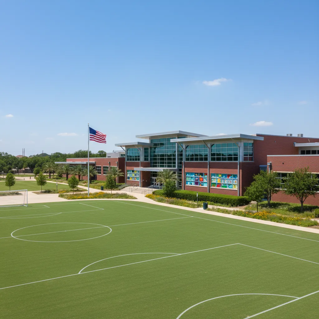 Eanes Independent School District — school district campus in Austin Texas with well-maintained buildings and fields