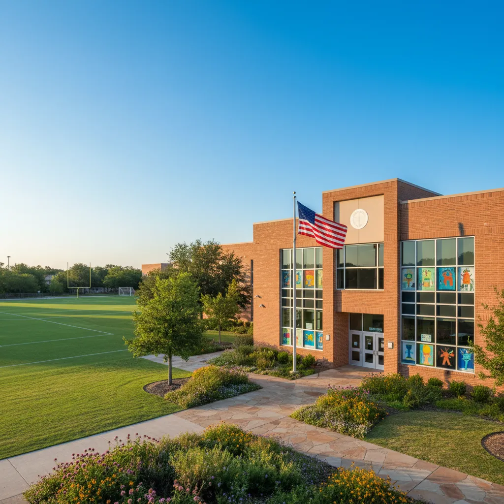 Leander Independent School District — school district campus in Austin Texas with well-maintained buildings and fields