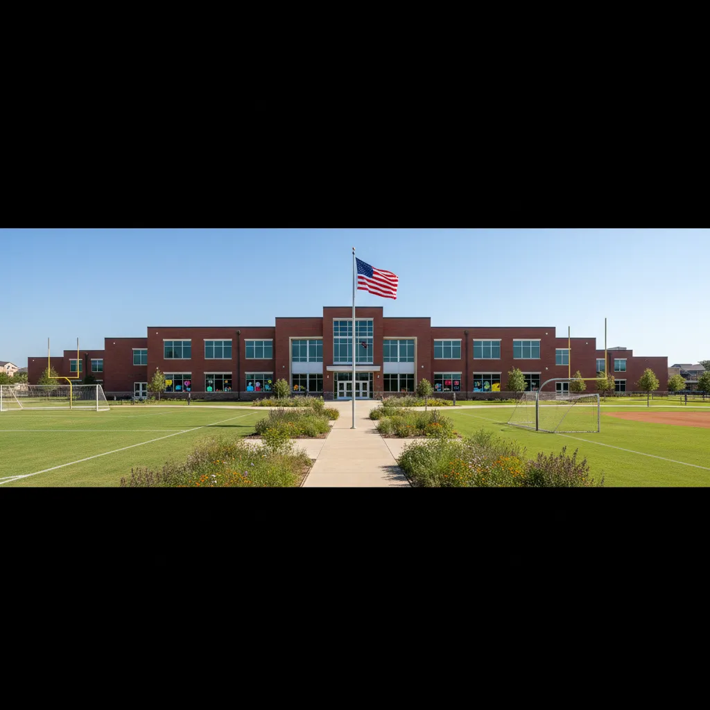 Round Rock Independent School District — school district campus in Austin Texas with well-maintained buildings and fields
