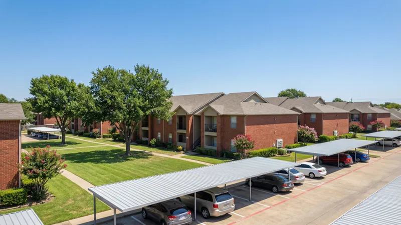 Dallas apartment buildings in Mesquite showing affordable housing options for budget-conscious newcomers
