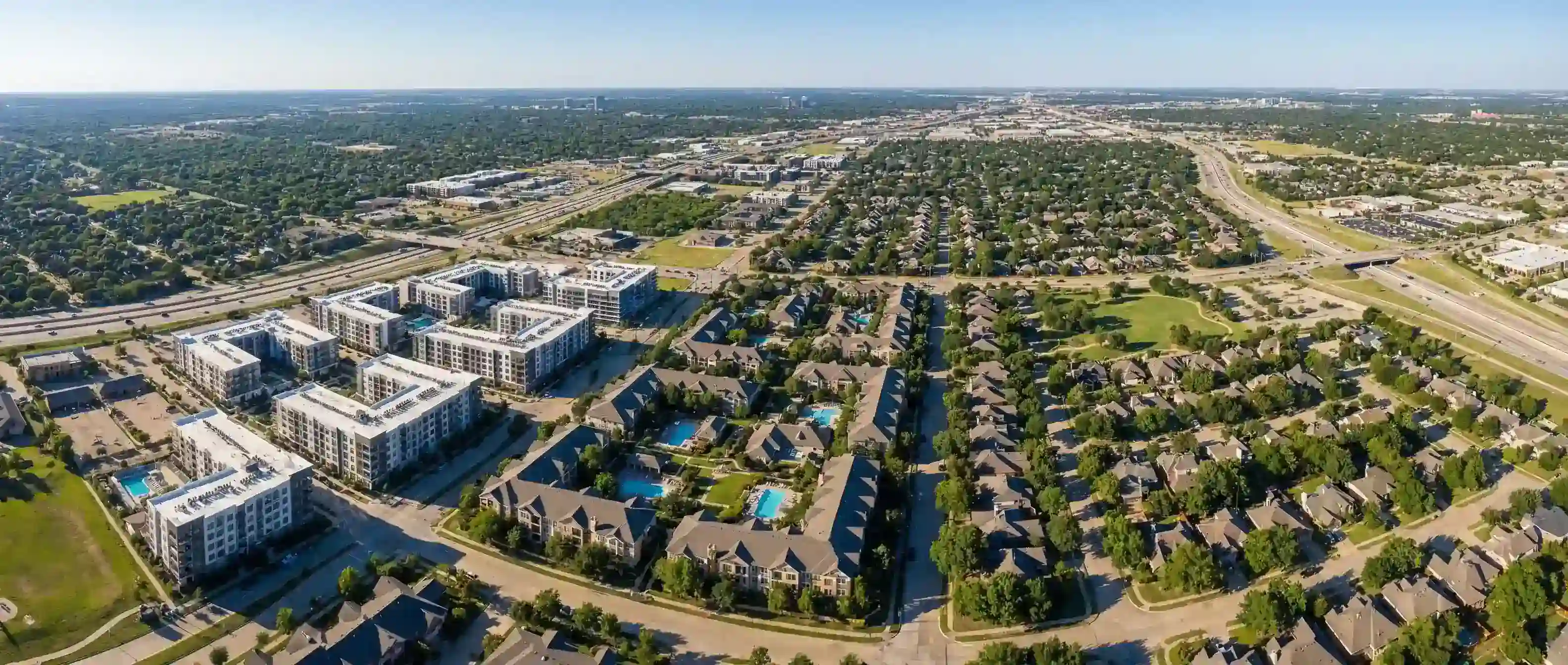 Map of Dallas-Fort Worth apartment neighborhoods and locator coverage areas
