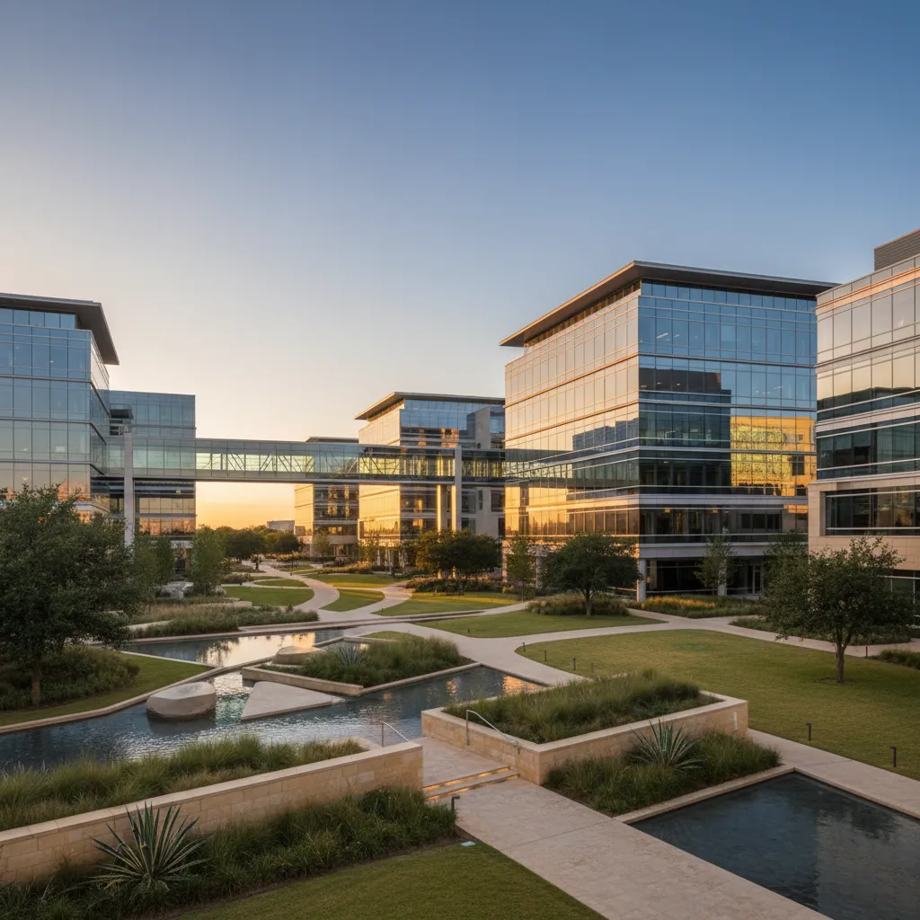 Bank of America in Dallas — Banking corporate campus with modern office architecture