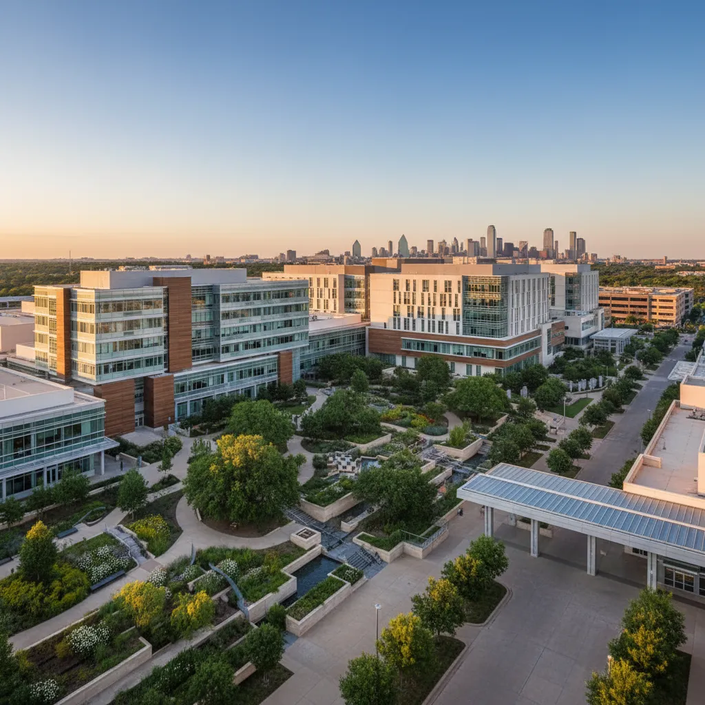 Baylor Scott & White Health in Dallas — Healthcare corporate campus with modern office architecture