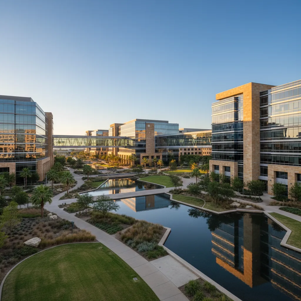 Bell (Textron) in Dallas — Aerospace/Defense corporate campus with modern office architecture