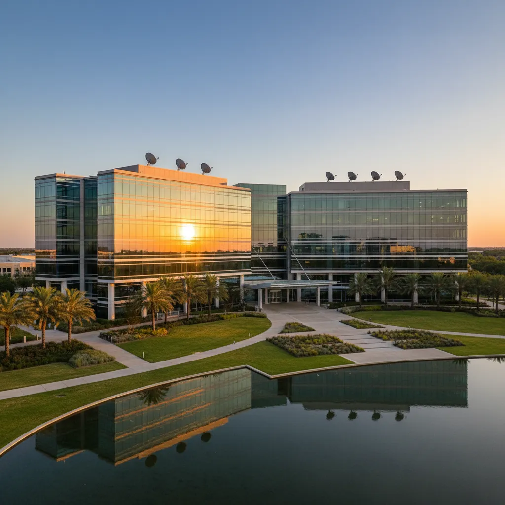 Ericsson in Dallas — Telecommunications corporate campus with modern office architecture