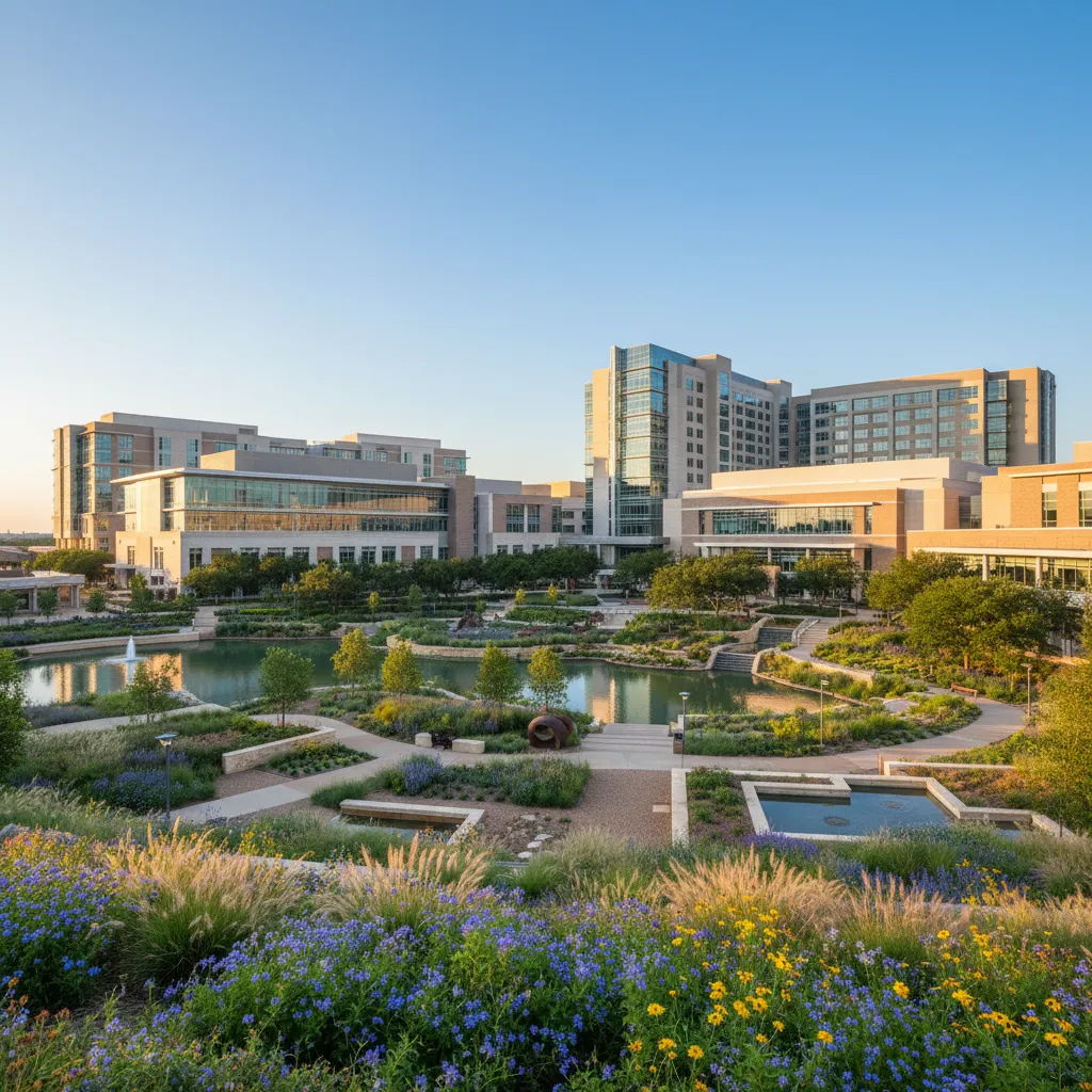 Parkland Health in Dallas — Healthcare corporate campus with modern office architecture