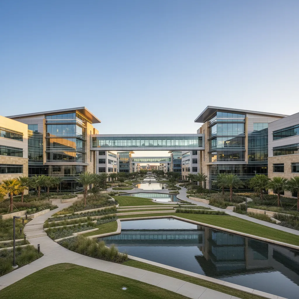 State Farm in Dallas — Insurance corporate campus with modern office architecture