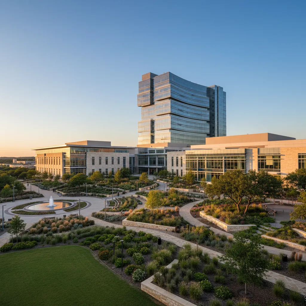 Texas Health Resources in Dallas — Healthcare corporate campus with modern office architecture