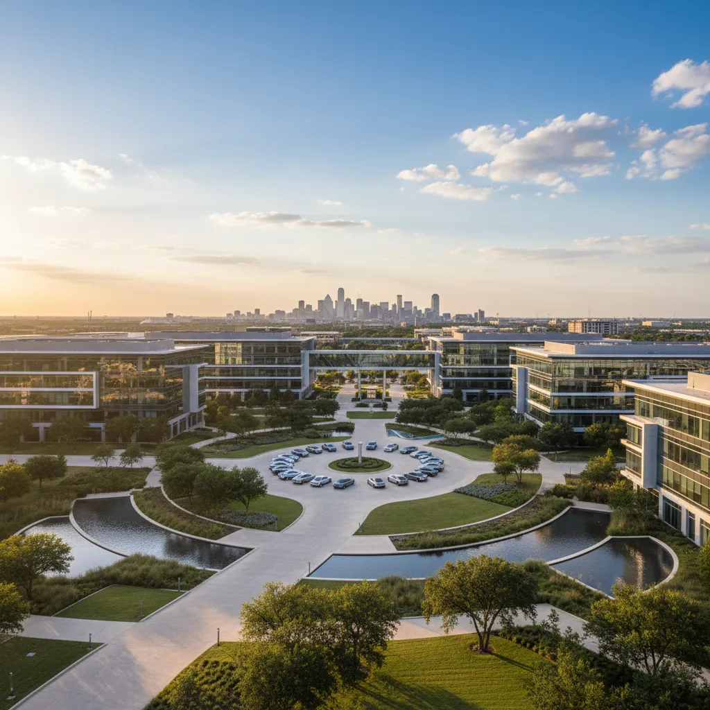 Toyota North America in Dallas — Automotive corporate campus with modern office architecture