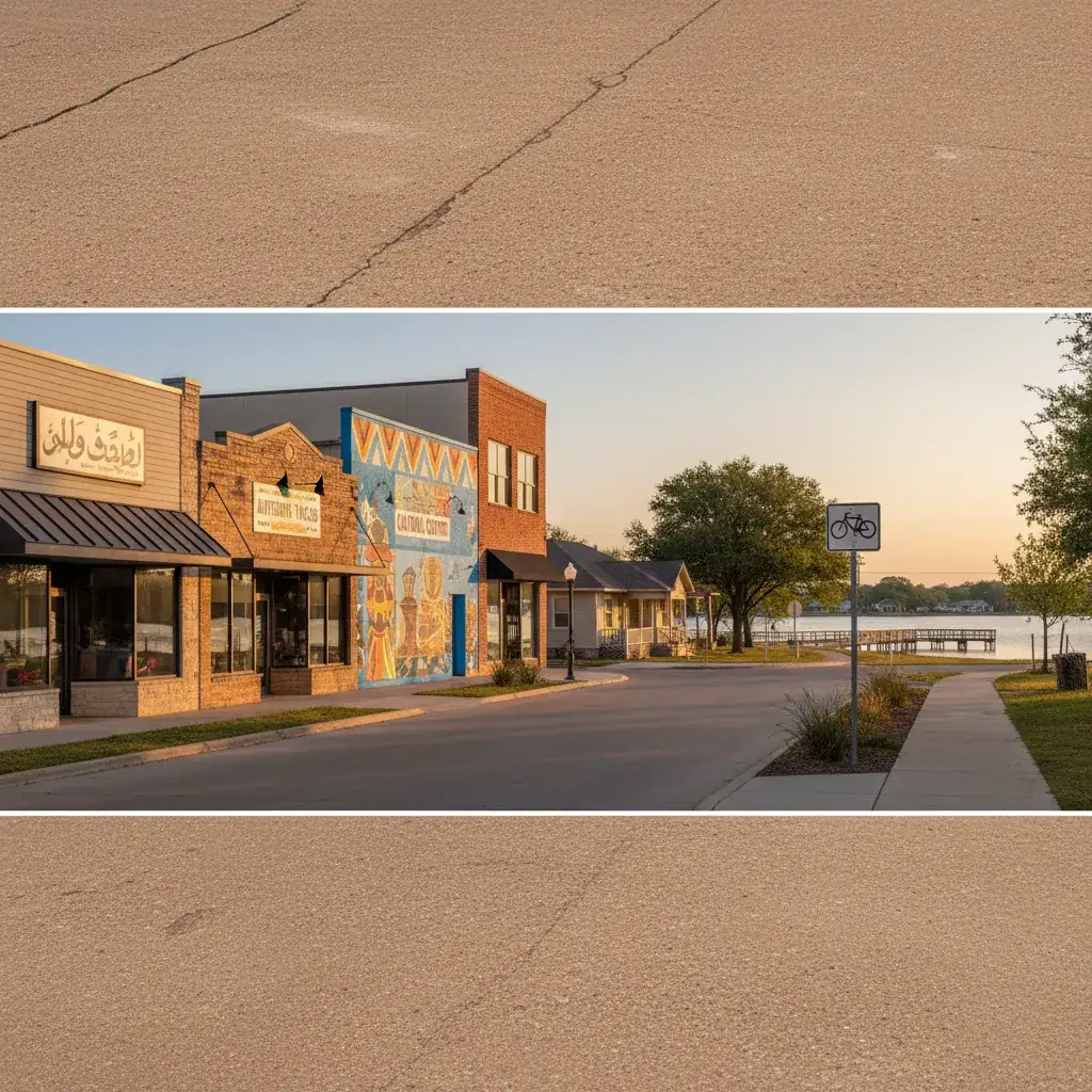 Bachman Lake neighborhood in Dallas Texas showing local streetscape and community character