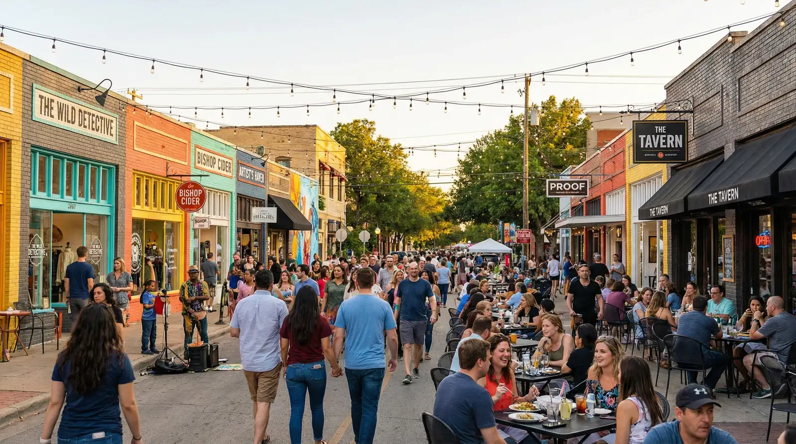 Bishop Arts / North Oak Cliff neighborhood in Dallas Texas — residential streetscape and community