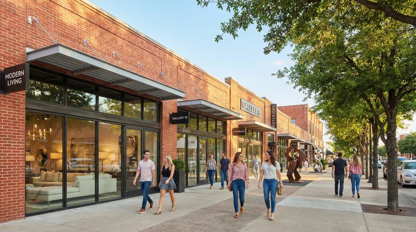 Design District / Victory Park neighborhood in Dallas Texas — residential streetscape and community