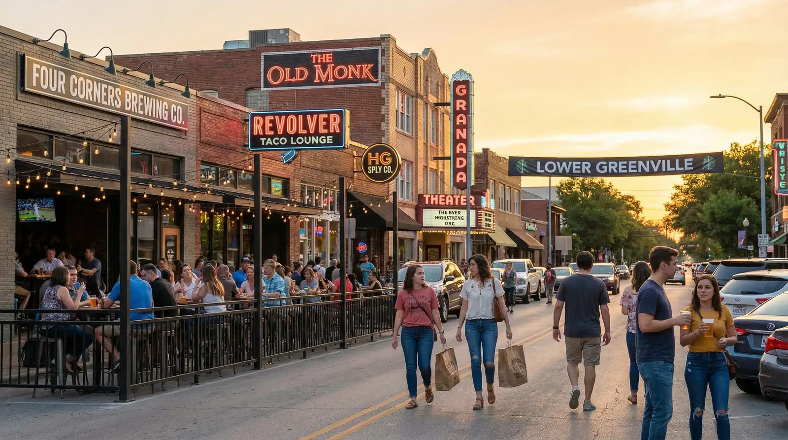 Greenville Avenue neighborhood in Dallas Texas showing local streetscape and community character
