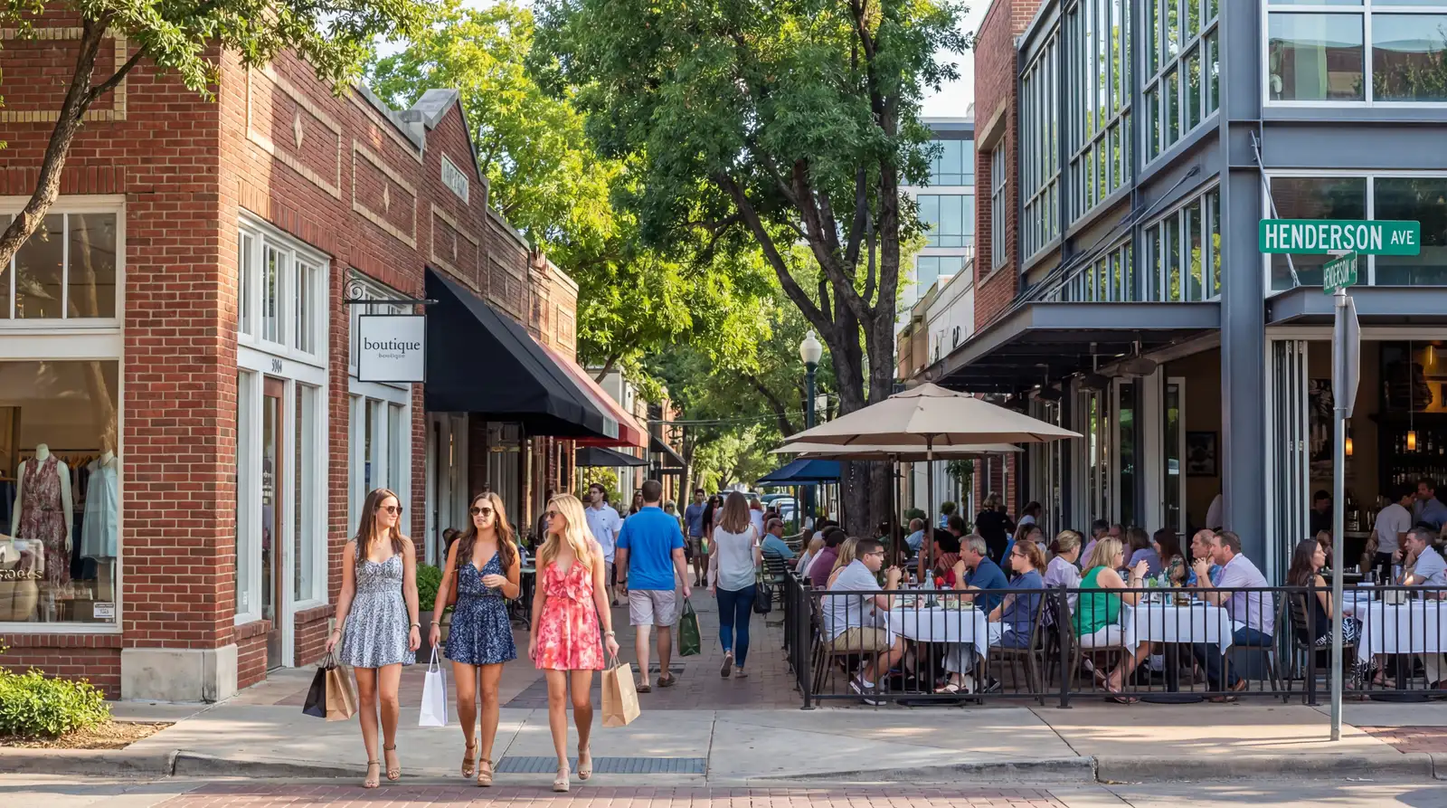 Knox-Henderson / Lower Greenville neighborhood in Dallas Texas — residential streetscape and community