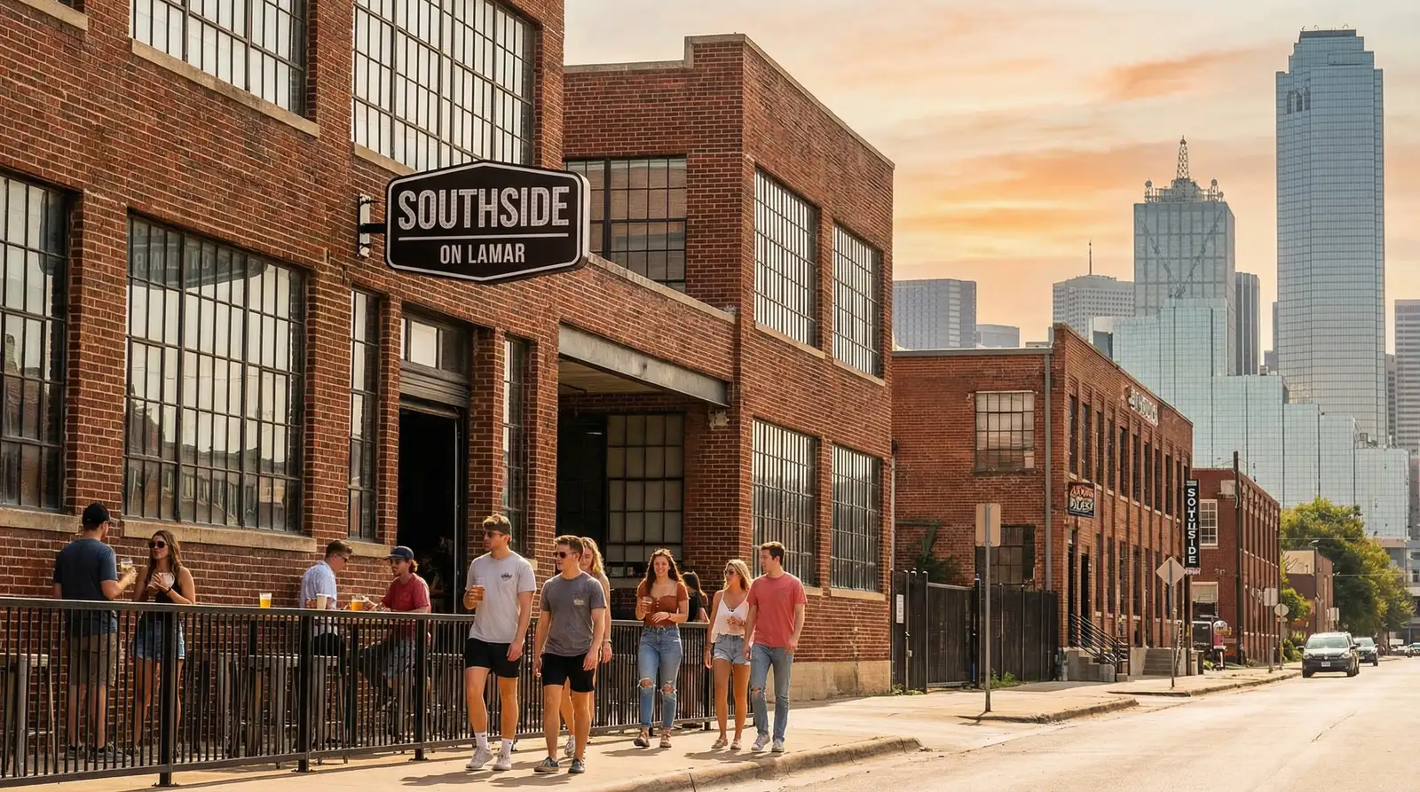 The Cedars Dallas Southside on Lamar with converted lofts, street art, and emerging creative businesses