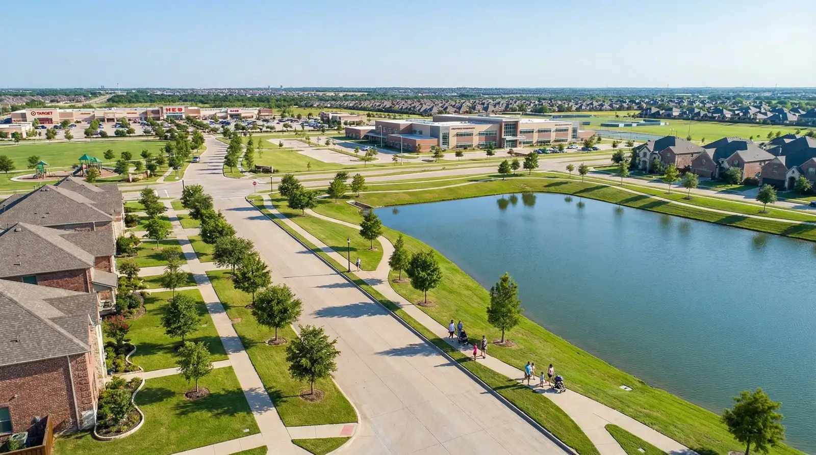 Far North Dallas master-planned community with new construction homes, parks, and family amenities