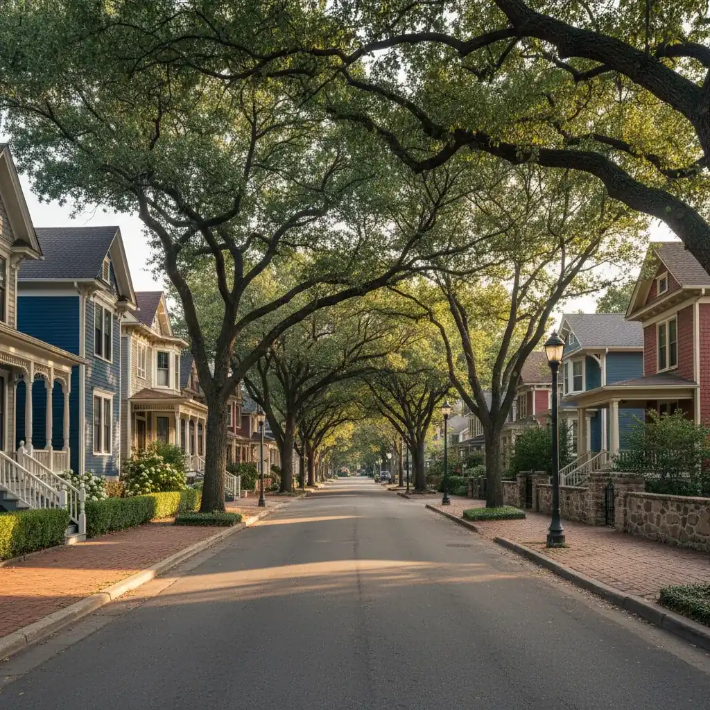 Old East Dallas neighborhood in Dallas Texas showing local streetscape and community character