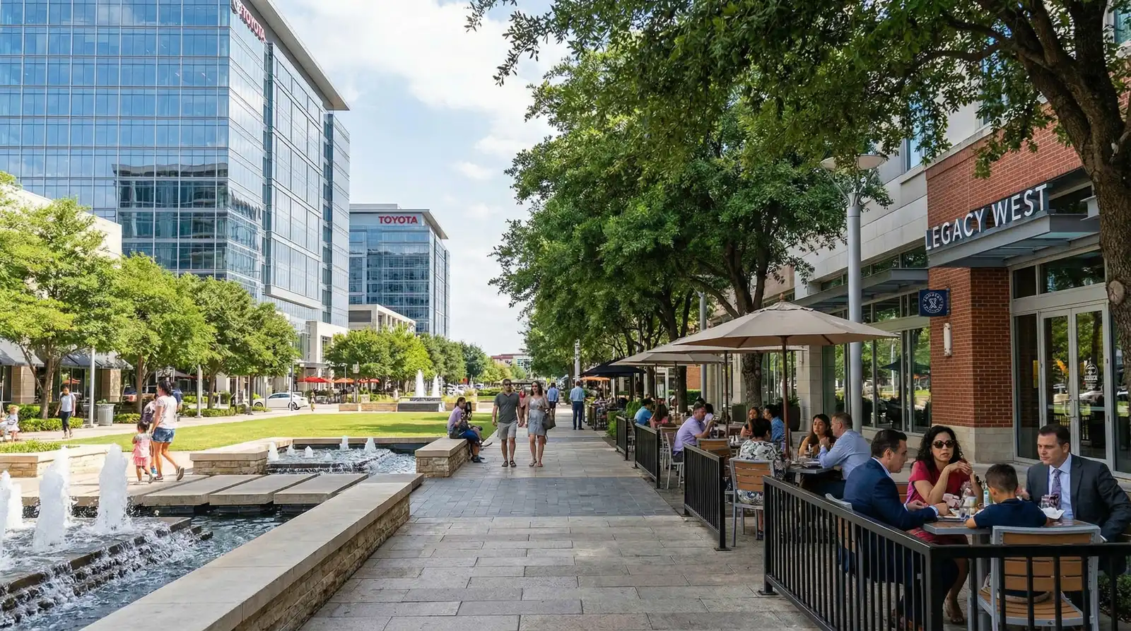 Plano (Legacy West / West Plano) community in suburban Dallas-Fort Worth Texas