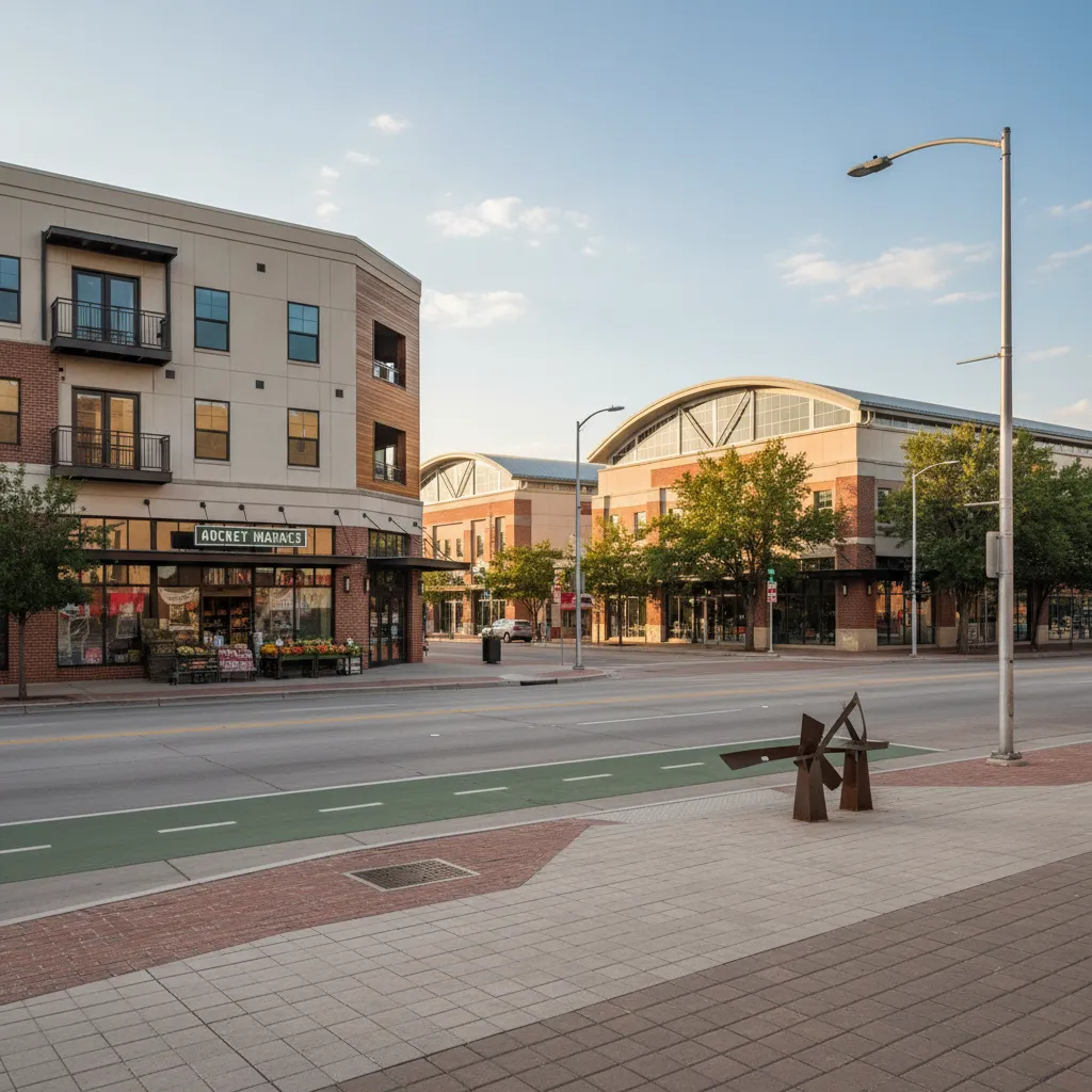 Stemmons Corridor neighborhood in Dallas Texas showing local streetscape and community character