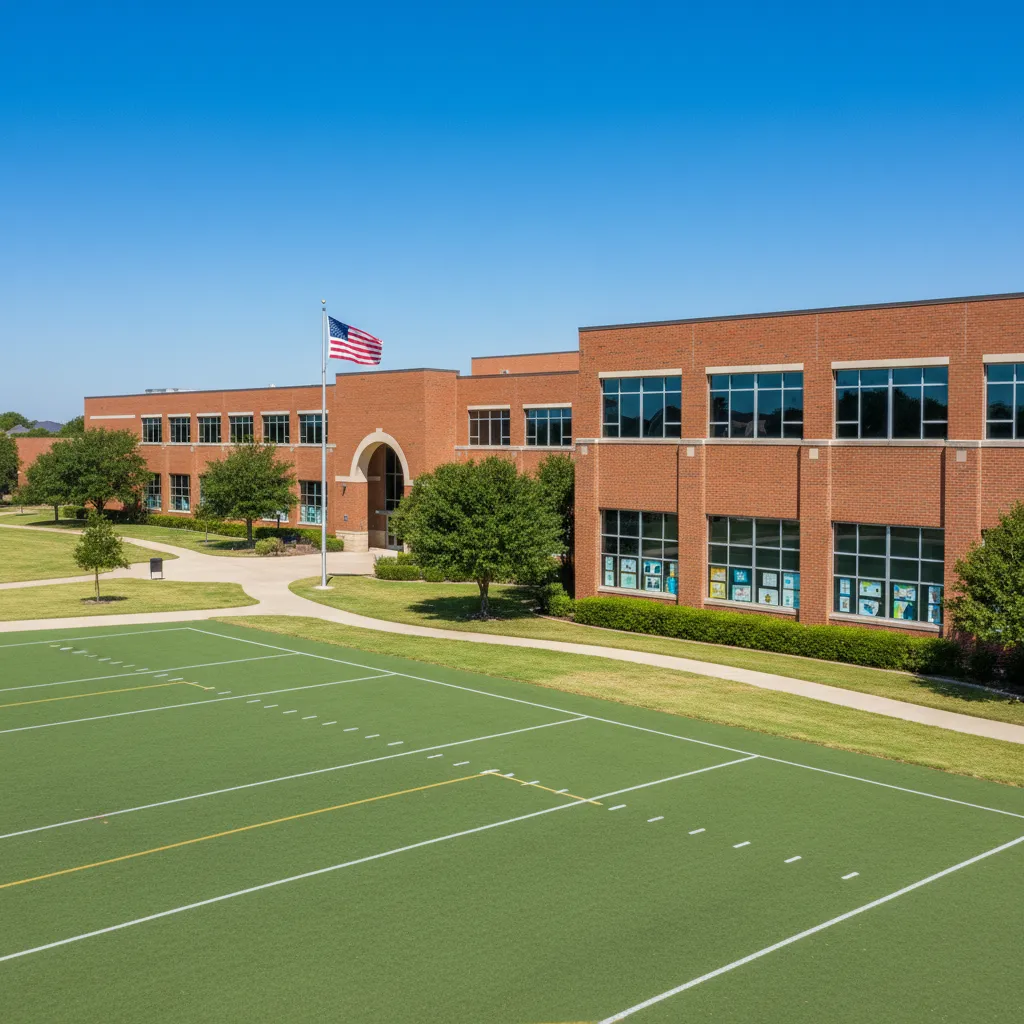 Carroll Independent School District — school district campus in Dallas Texas with well-maintained buildings and fields
