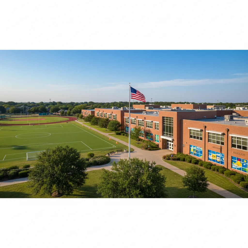 Coppell Independent School District — school district campus in Dallas Texas with well-maintained buildings and fields