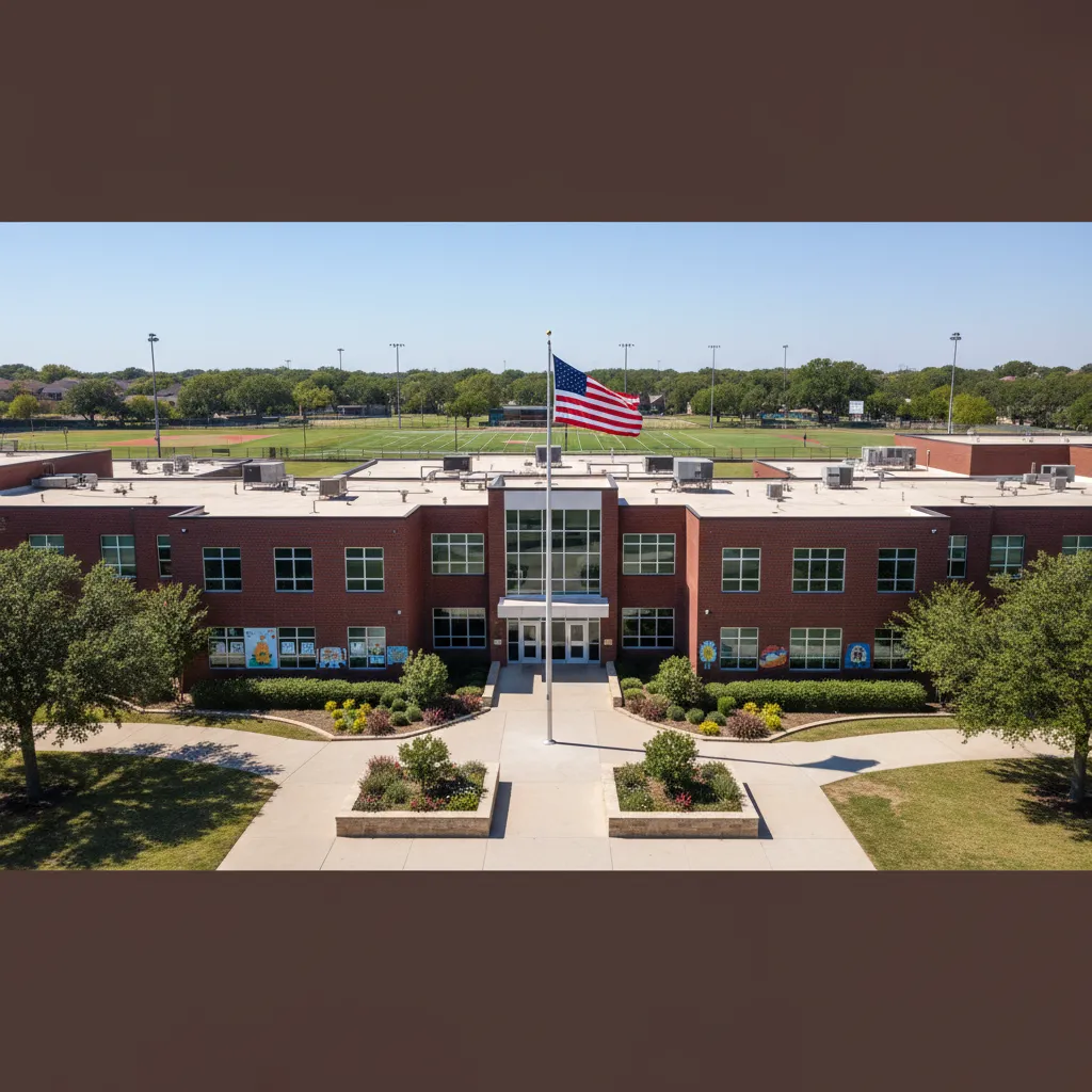 Dallas Independent School District — school district campus in Dallas Texas with well-maintained buildings and fields