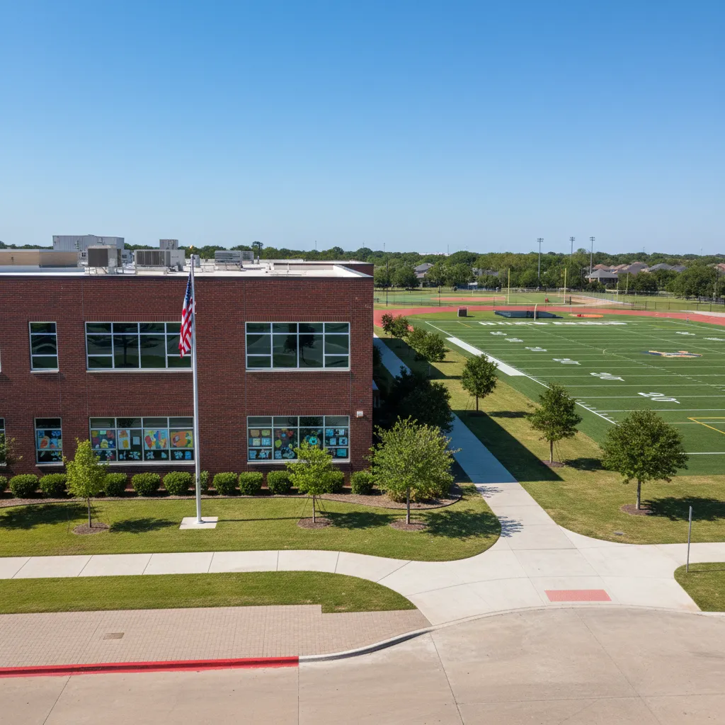 Highland Park Independent School District — school district campus in Dallas Texas with well-maintained buildings and fields