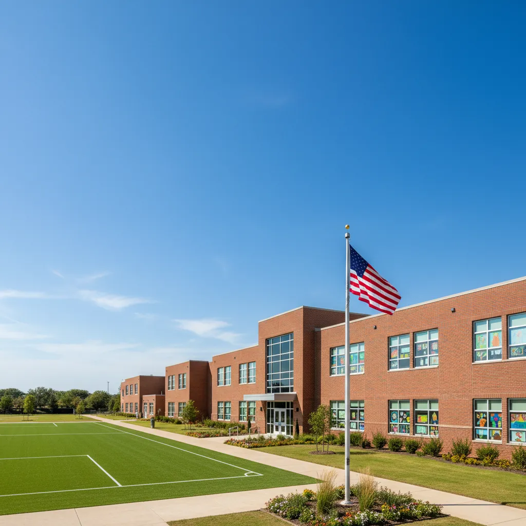 Keller Independent School District — school district campus in Dallas Texas with well-maintained buildings and fields