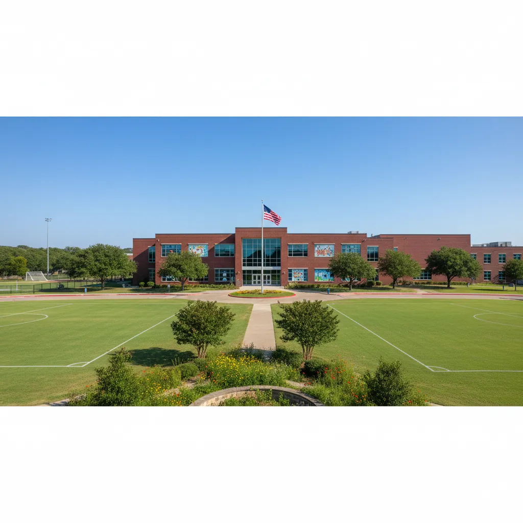 Richardson Independent School District — school district campus in Dallas Texas with well-maintained buildings and fields