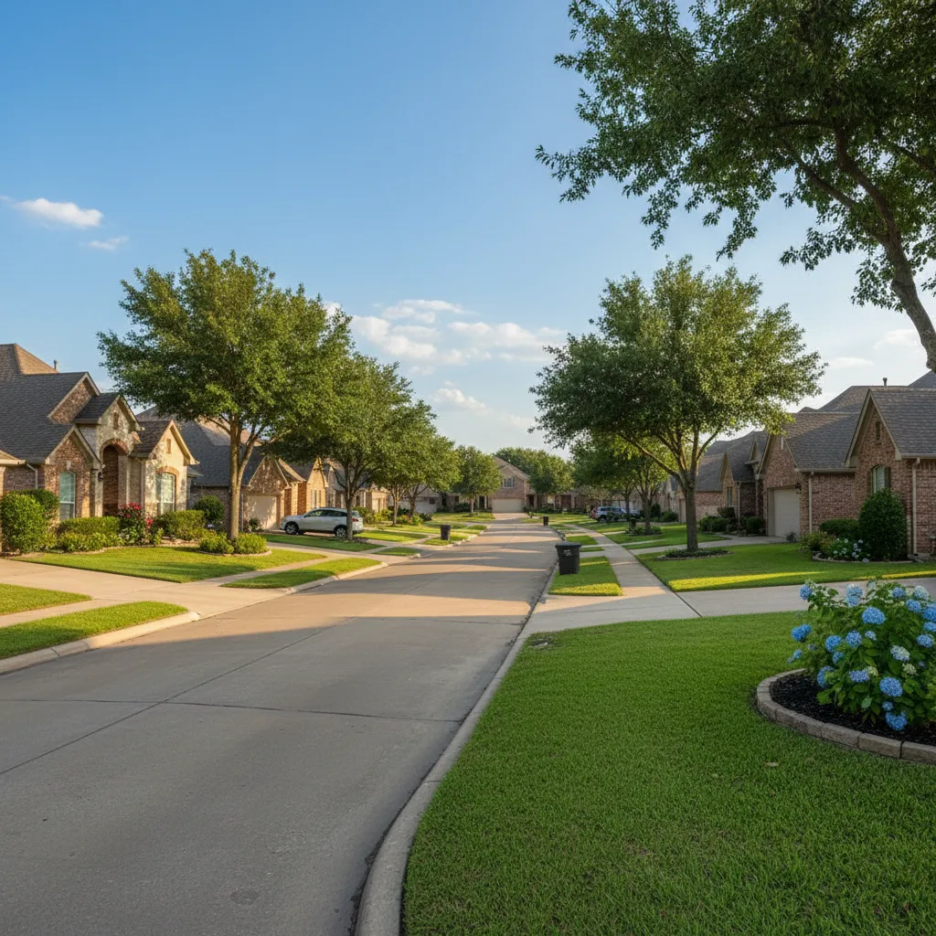 Cedar Hill suburb near Dallas Texas with tree-lined streets and family-friendly homes