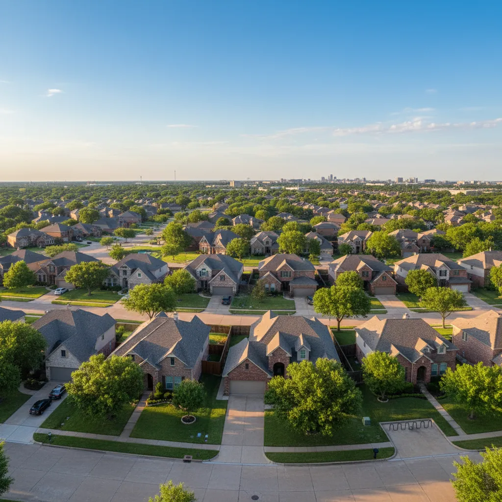Duncanville suburb near Dallas Texas with tree-lined streets and family-friendly homes