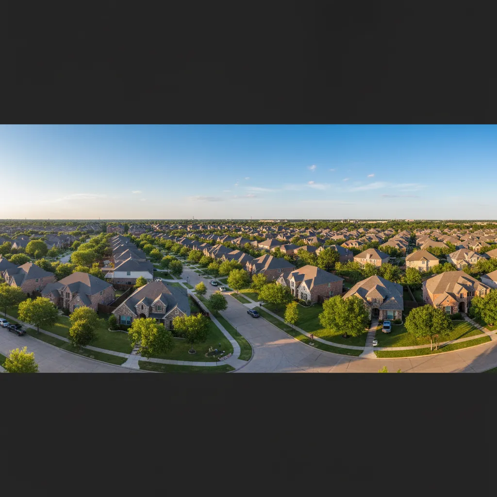 Rockwall suburb near Dallas Texas with tree-lined streets and family-friendly homes