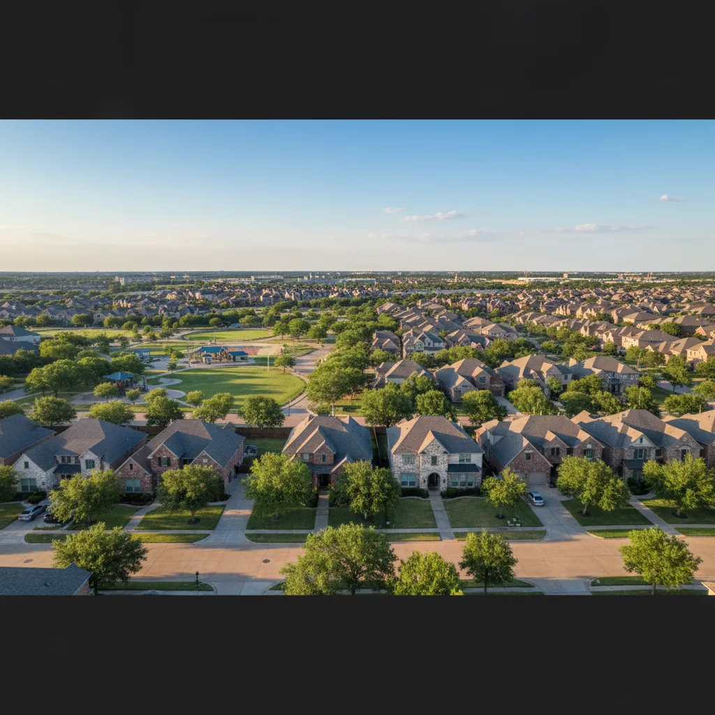 Southlake suburb near Dallas Texas with tree-lined streets and family-friendly homes