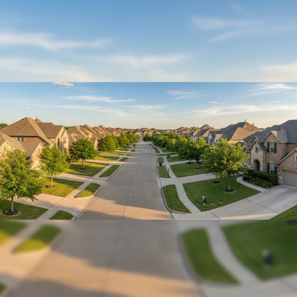 Wylie suburb near Dallas Texas with tree-lined streets and family-friendly homes
