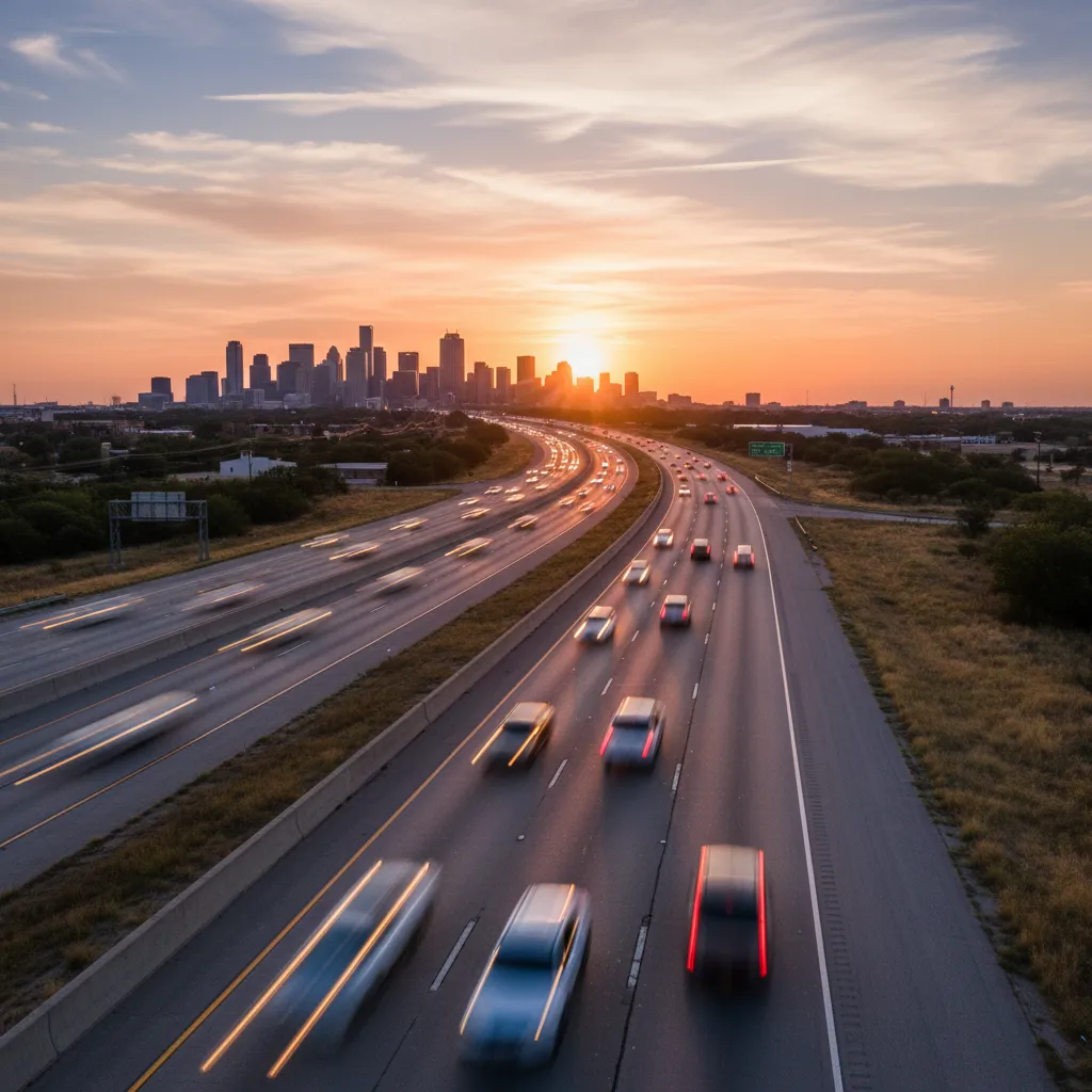 Commute calculator concept for Houston Texas