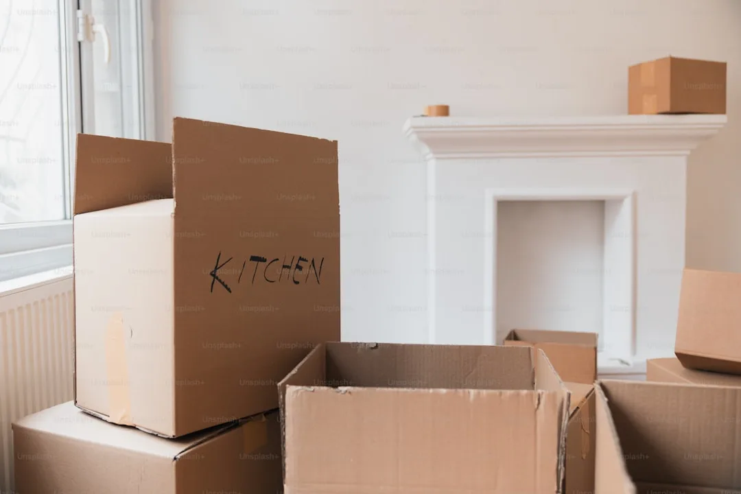 Moving boxes and Houston skyline — newcomer settling in guide