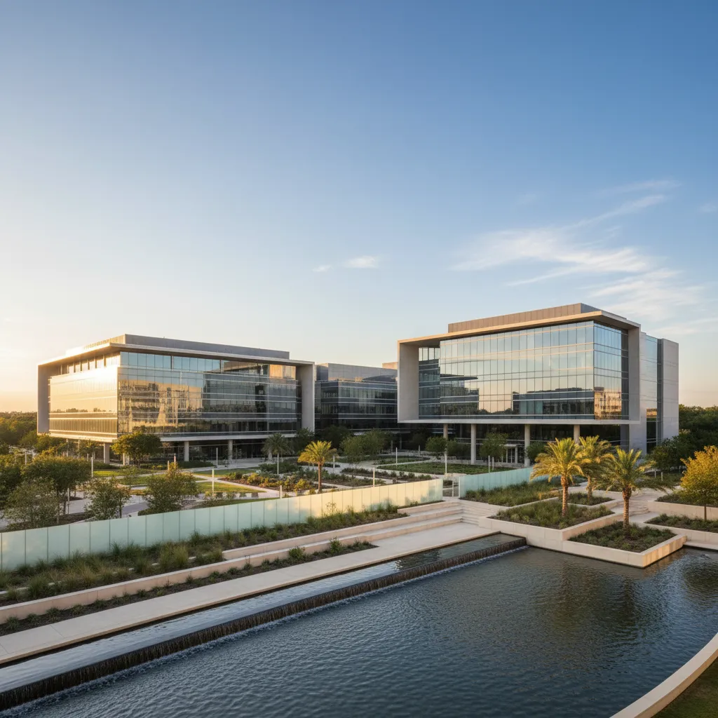 ExxonMobil in Houston — Energy/Oil & Gas corporate campus with modern office architecture