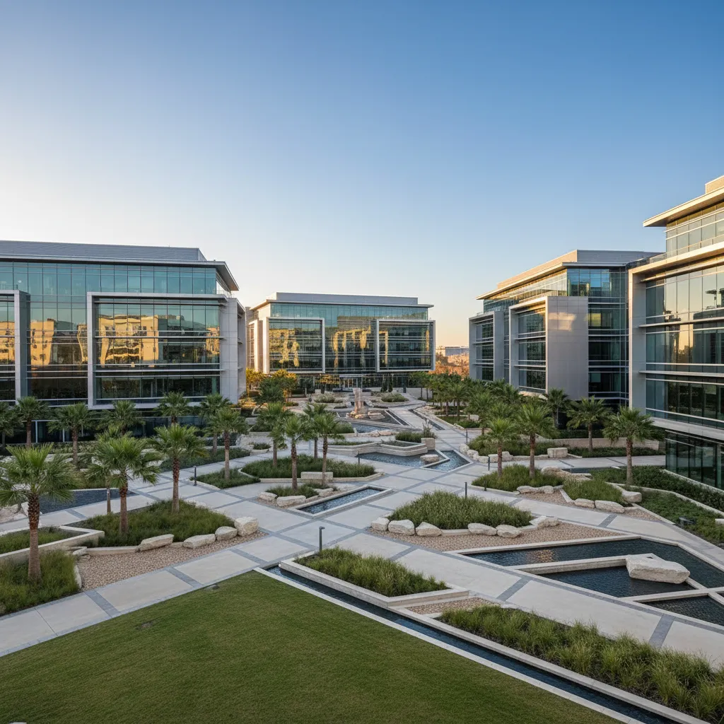 Hewlett Packard Enterprise in Houston — Technology corporate campus with modern office architecture