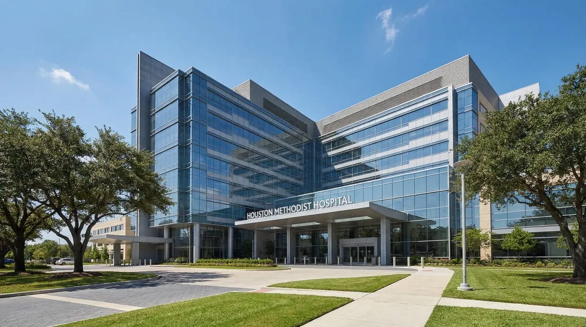 Houston Methodist Hospital main building in the Texas Medical Center