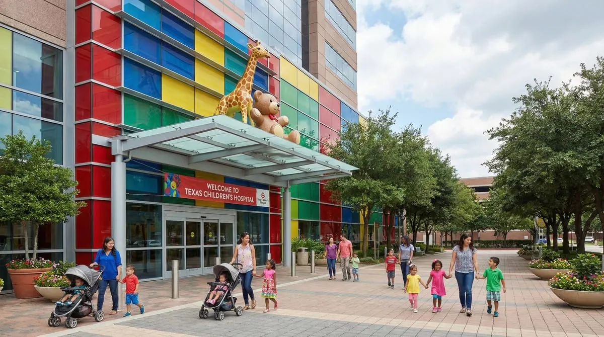 Texas Children's Hospital entrance in the Houston Texas Medical Center