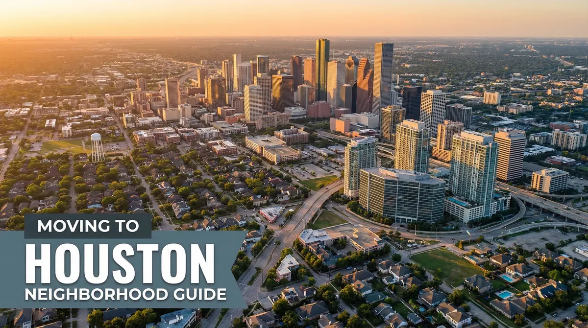 Houston neighborhood moving guide covering Galleria, Midtown, Montrose, Heights, Katy, and more