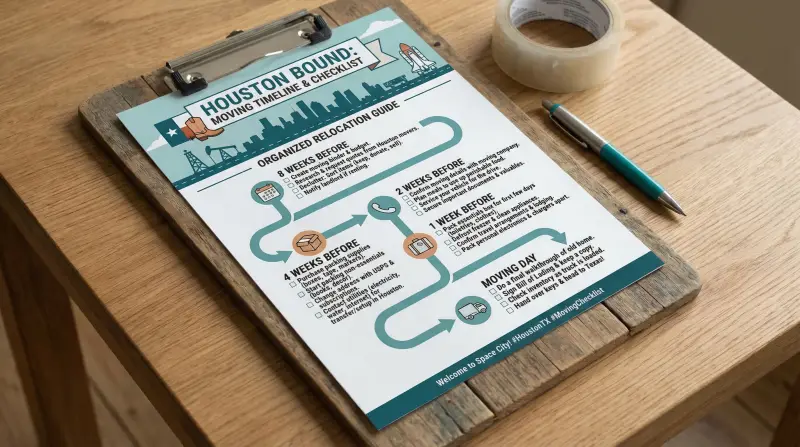 Houston moving checklist with timeline and essential tasks