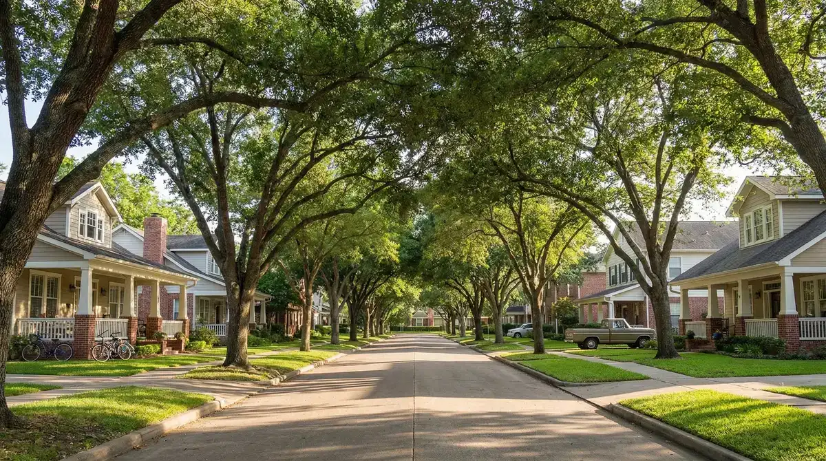 Friendswood community in suburban Houston Texas — homes and neighborhood amenities